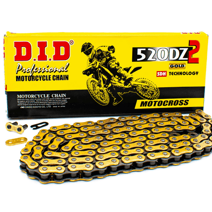 DID 520 DZ2 Lightweight Motorbike Chain Gold 520DZ2GB
