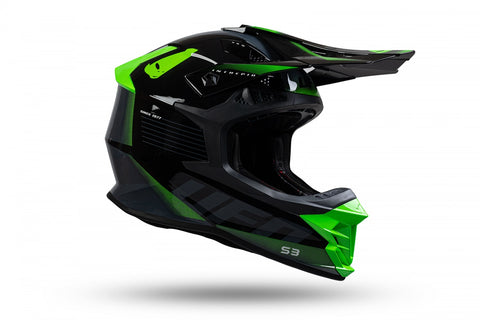 MOTOCROSS INTREPID HELMET BLACK AND GREEN