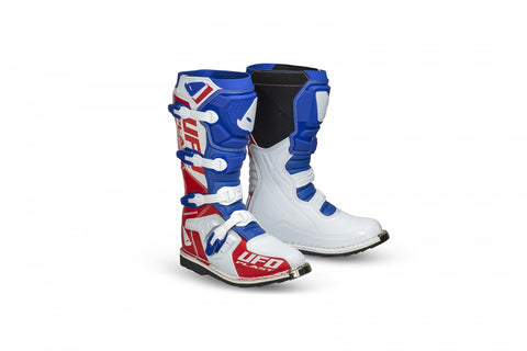 MOTOCROSS OBSIDIAN BOOTS BLUE, WHITE AND RED